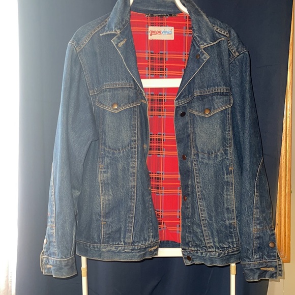 Women’s Vintage Demin jacket - grape vines - lined - size L - Picture 1 of 4